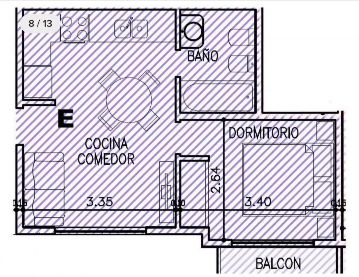 Depto 2 Ambientes Centrico en Padua